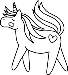 Unicorn Line Art Illustration