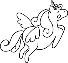 Unicorn Line Art Illustration