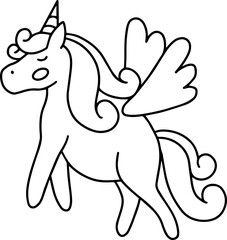 Unicorn Line Art Illustration