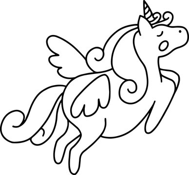 recommend clip art: Unicorn Line Art Illustration