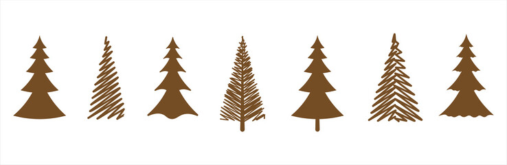 Christmas tree icon brown color. Christmas tree icon. Fir tree collection with different style. Fir tree symbol and sign. Vector illustration.
