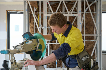 Apprentice tradie at work