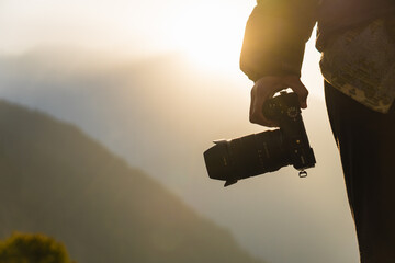 Closeup shot on a camera