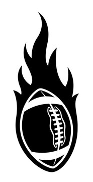 Black fire and american football ball vector art graphic rugby ball with tribal flame vinyl car sticker motorcycle truck decal