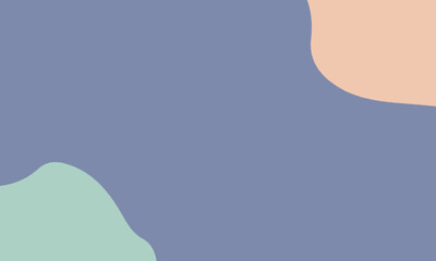 blue background with peach and green blob