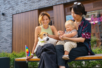 LGBT Family With A Daughter and Dog