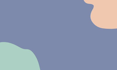 blue background with peach and green blob