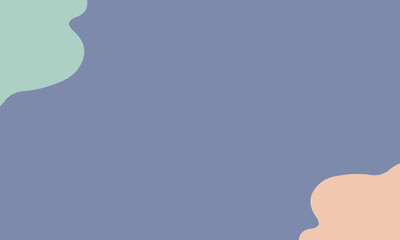 blue background with peach and green blob