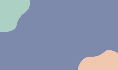 blue background with peach and green blob