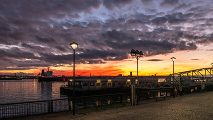 UK landmark Liverpool, image captured at sunset in the city center downtown dockland