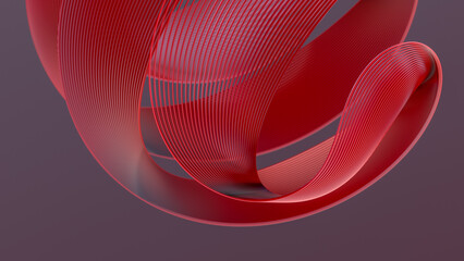 Parametric abstract red shape.