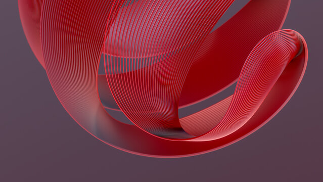 Parametric abstract red shape.
