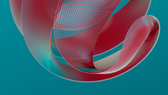 Parametric abstract red form. - Powered by Adobe