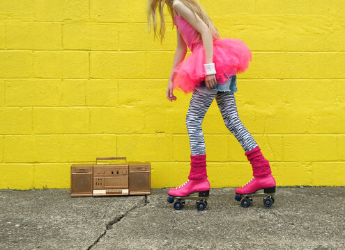 Roller Skate Girl Skating Outside