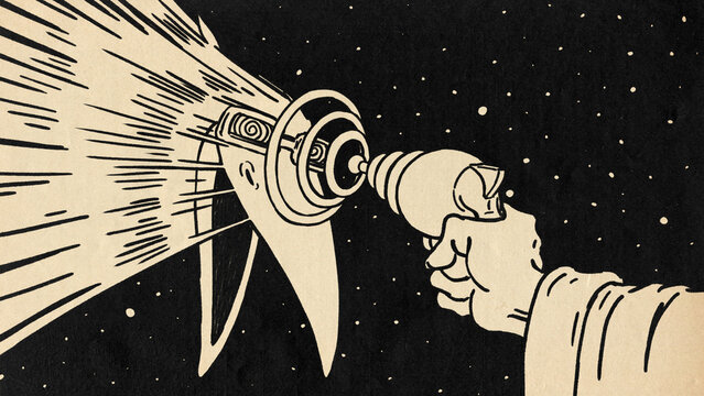 Hand Shooting A Bird With Alien Toy Gun