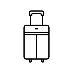 Suitcase or bag icon for travel luggage in black outline style