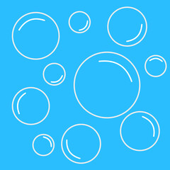 Water bubbles on a blue background.