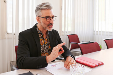 Businessman speaking during a meeting