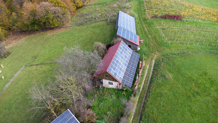 solar panel on old farm houses