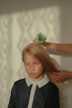 Girl's first morning after summer holidays
