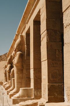 Osiride statues, stand in front of the temple of Hatshepsut