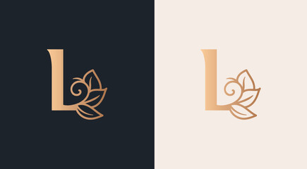beauty salon woman  style logo L design