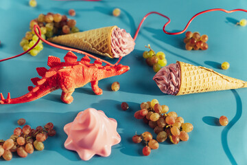 Modern art still life with ice cream