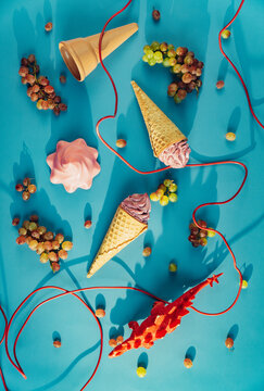 Art still life with ice cream.
