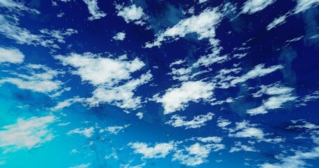 Fototapeta na wymiar 3d render. Abstract wallpaper with blue sky and clouds.