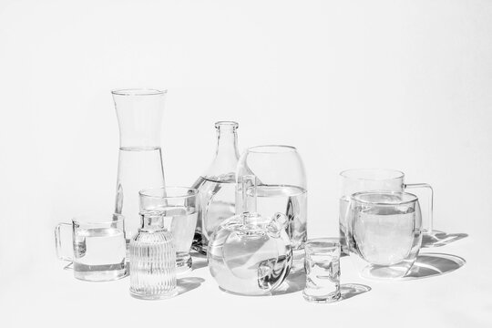 Set of glass vases