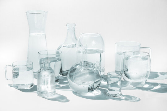 Set of glass vases