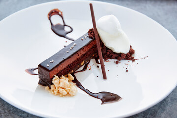 Gourmet chocolate cake dessert