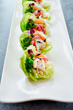 Row of Lobster salad cups