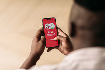 Man Using Dating App His on Phone 