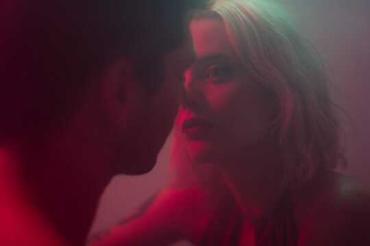 Dreamy portrait of lovers staring to each other