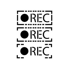 recording icon vector design templates