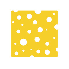 Simple flat tasty yellow cheese with holes for sandwich