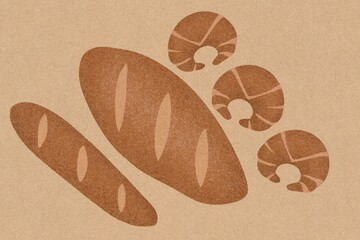 Bread and croissants illustration