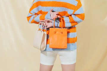 Female model with bag