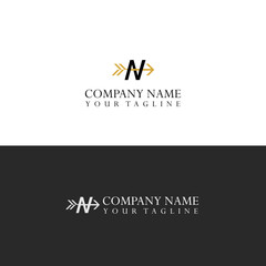 Letter N Arrow logo vector