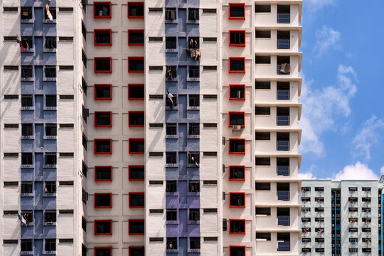 Facade of modern building in Singapore