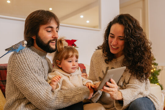 Video-calling the family during christmas