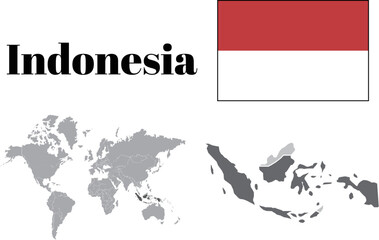 インドネシア　国旗/地図/領土