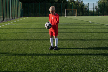 Modern Kid With Disability On Soccer Field