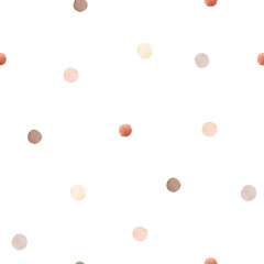 Beautiful vector seamless pattern with hand drawn watercolor dots.