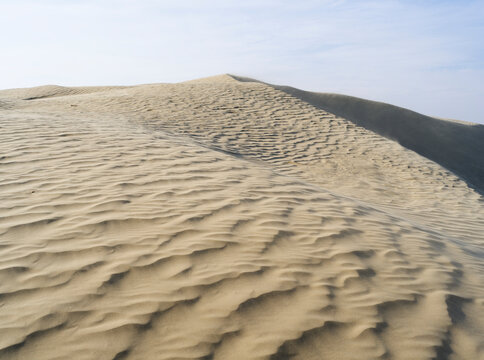The pattern of sand in the desert.