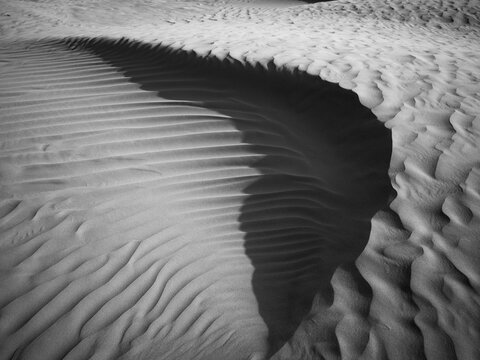 The pattern of sand in the desert.
