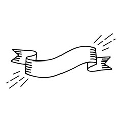Hand drawn ribbon frame illustration