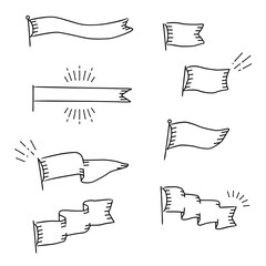 Hand drawn flag banner set © KY