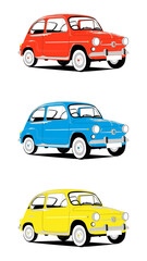 set of classic cars isolated from the background. classic car - obrazy, fototapety, plakaty